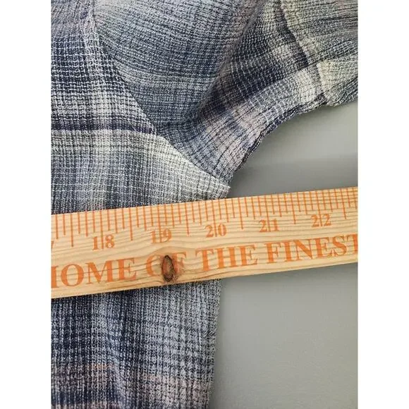 Patagonia Button Front Shirt Mens Medium Blue Plaid Long Sleeve Organic Cotton - Picture 5 of 7